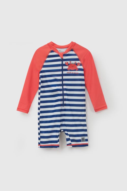 Enterizo cangrejo filtro uv niño azul 6-9M a 4-5A
