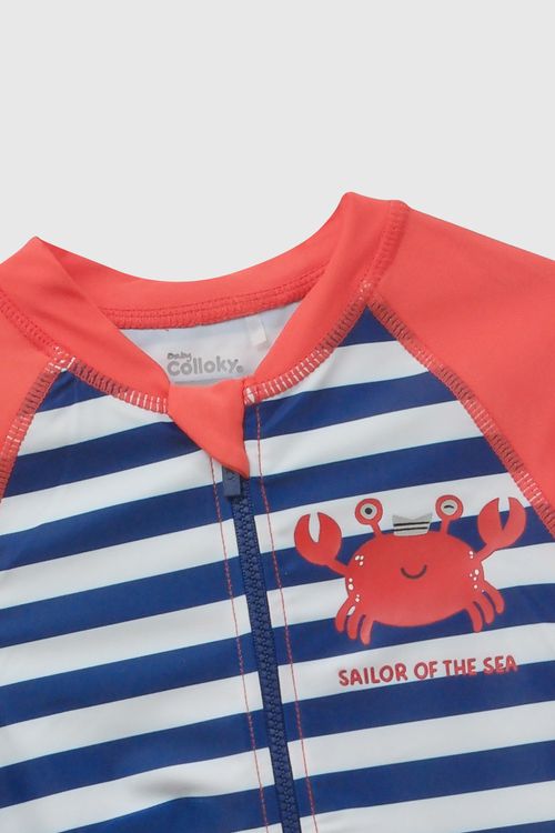 Enterizo cangrejo filtro uv niño azul 6-9M a 4-5A