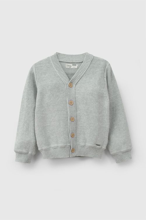 Chompa botones niño gris 6-9M a 4-5A