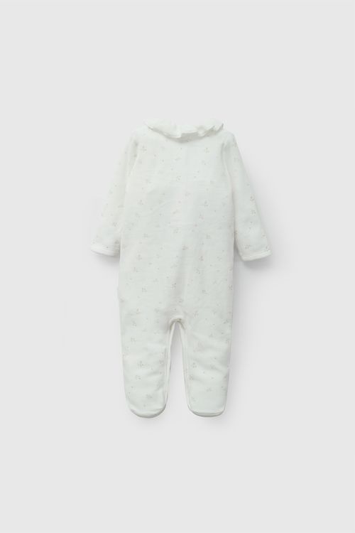 Enterizo plush niña crema RN a 6-9M