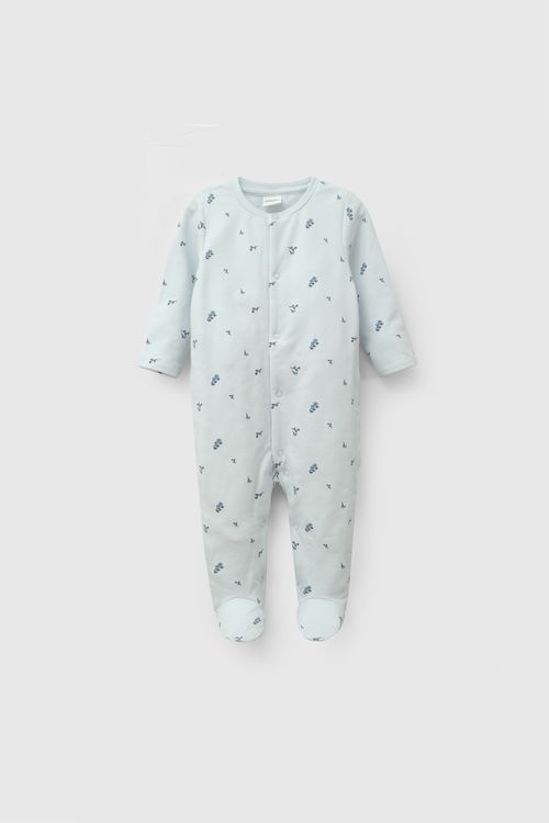 Enterizo polycotton niña celeste RN a 6-9M