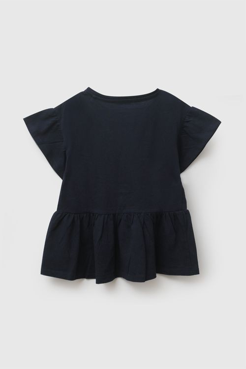 Polo manga vuelos niña azul 3-4A a 12-13A