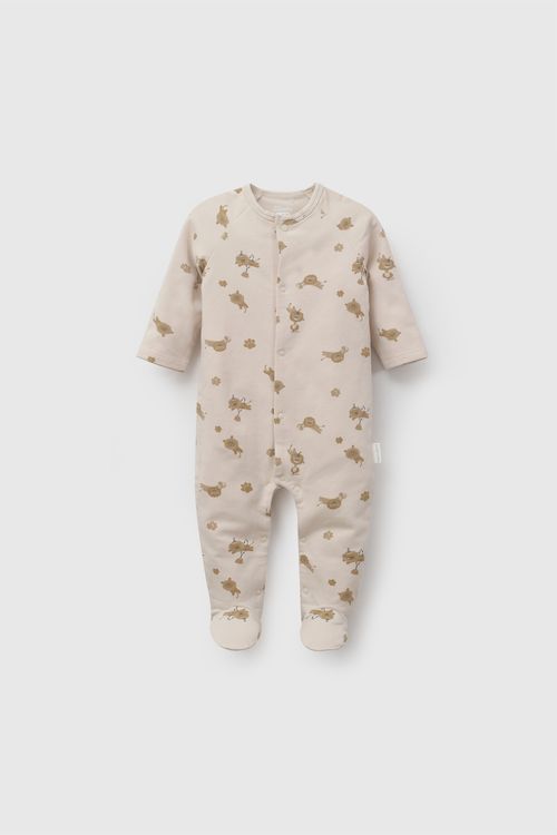 Enterizo polycotton niño beige RN a 6-9M