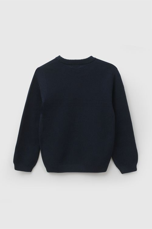 Sweater tejido niño azul 3-4A a 12-13A