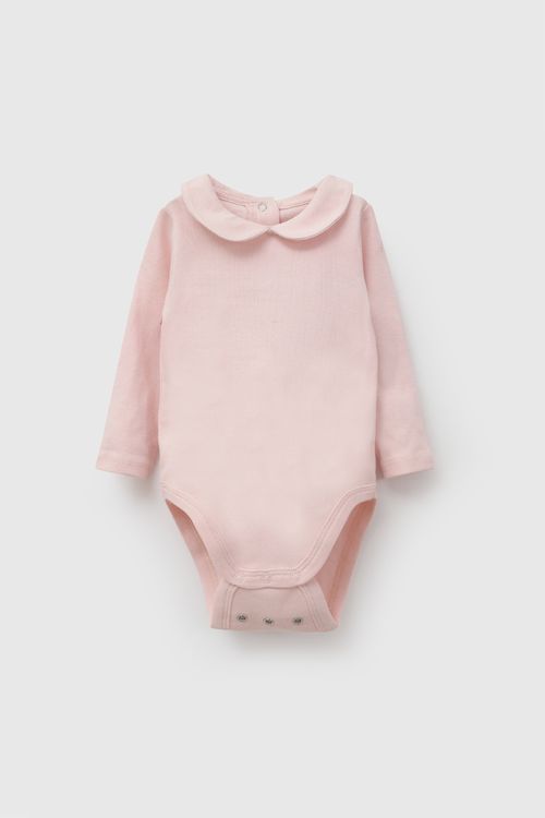 Set body cuello rib niña crema 0/3M a 18/24M