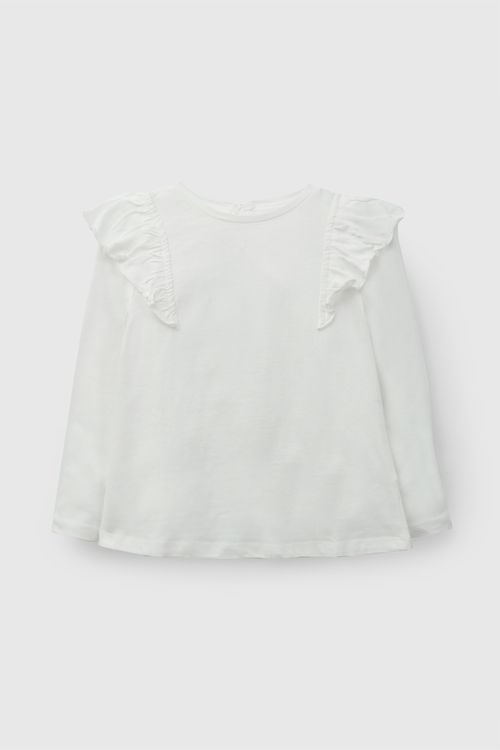Polo jersey vuelos niña blanco 6-9M a 4-5A
