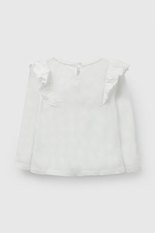 Polo jersey vuelos niña blanco 6-9M a 4-5A