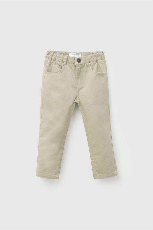 Pantalon gabardina niño beige 6-9M a 4-5A