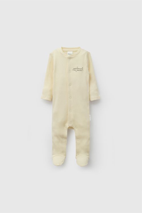 Enterizo rib unisex amarillo RN a 6-9M