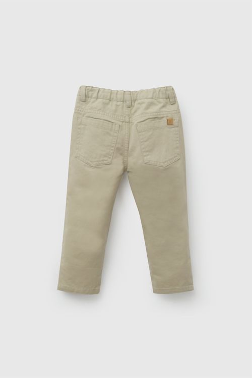Pantalon gabardina niño beige 6-9M a 4-5A