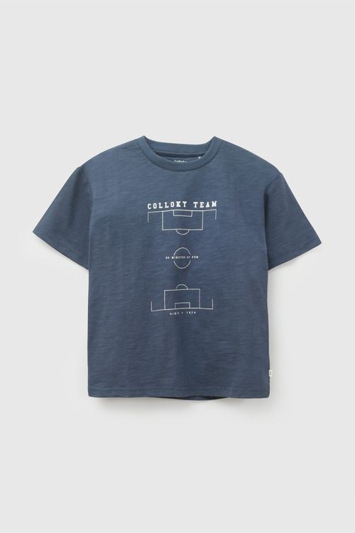 Polo futbol niño denim 3-4A a 12-13A