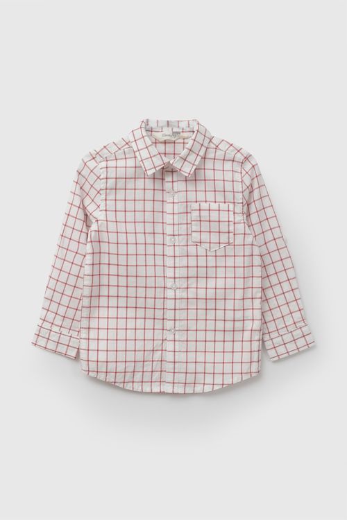 Camisa popelina niño rojo 6-9M a 4-5A