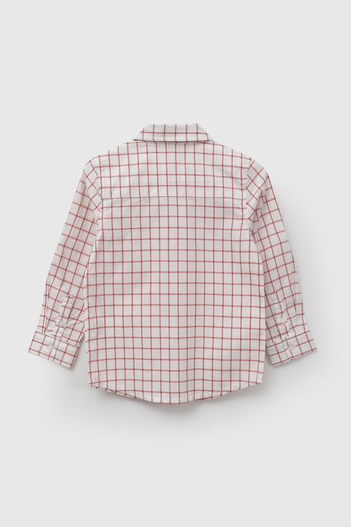 Camisa popelina niño rojo 6-9M a 4-5A