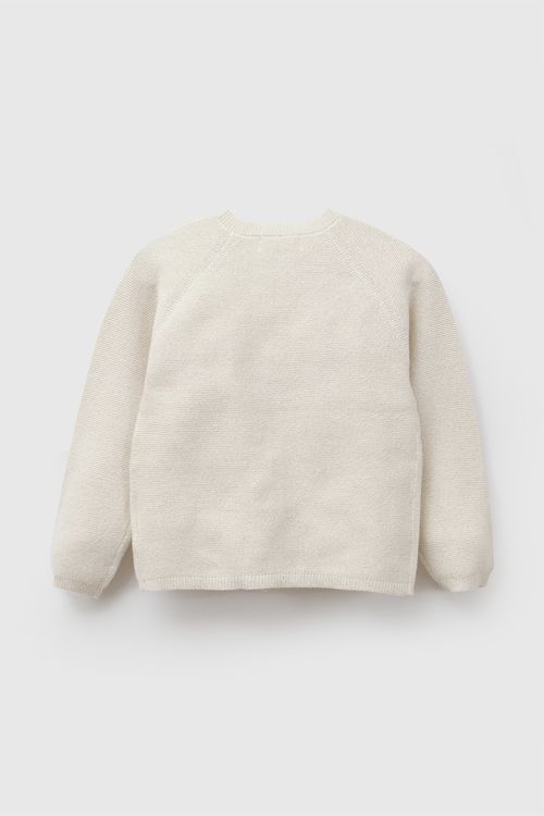 Chompa botones niña crema 6-9M a 4-5A