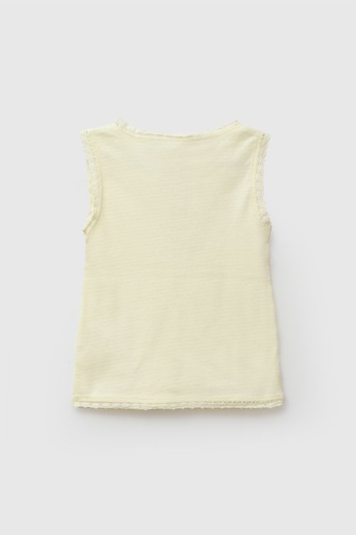 Polo sin mangas niña amarillo 6-9M a 4-5A