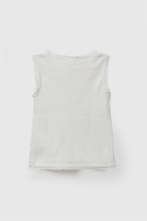 Polo sin mangas niña crema 6-9M a 4-5A