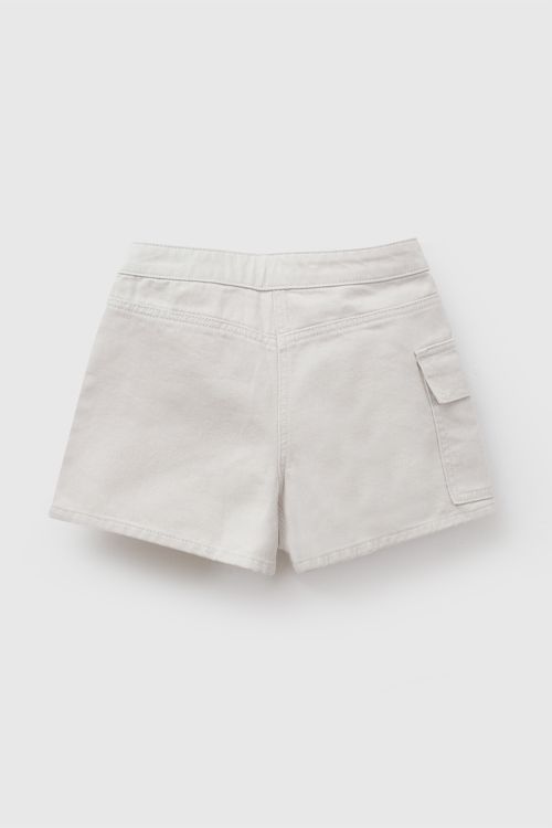 Falda short gabardina niña beige 3-4A a 12-13A