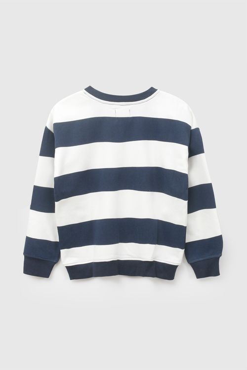 Polera rayas niño blanco 3-4A a 12-13A