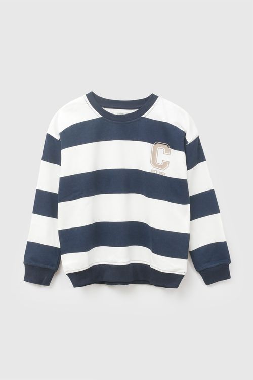 Polera rayas niño blanco 3-4A a 12-13A