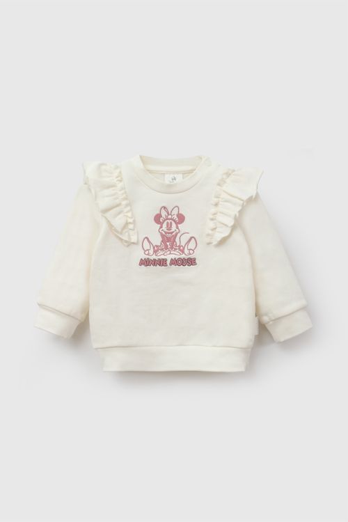 Set poleron/pantalon polycotton Disney Minnie Mouse niña rosado 0-3M a 9-12M