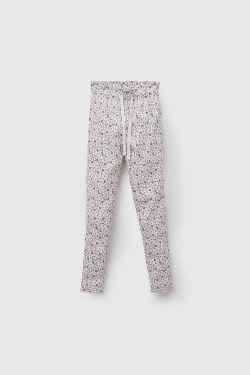 Legging flores niña beige 3-4A a 12-13A