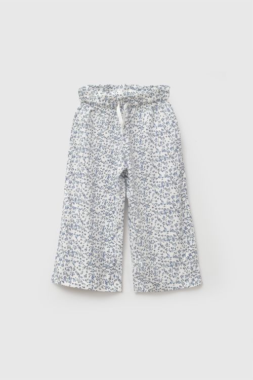 Pantalon tejido waffle niña celeste 6-9M a 4-5A