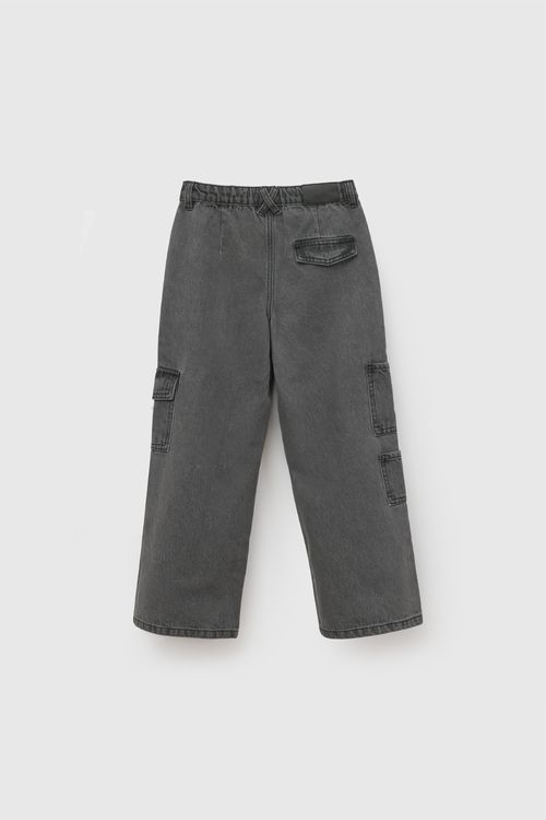 Jeans cargo niña grafito 3-4A a 12-13A