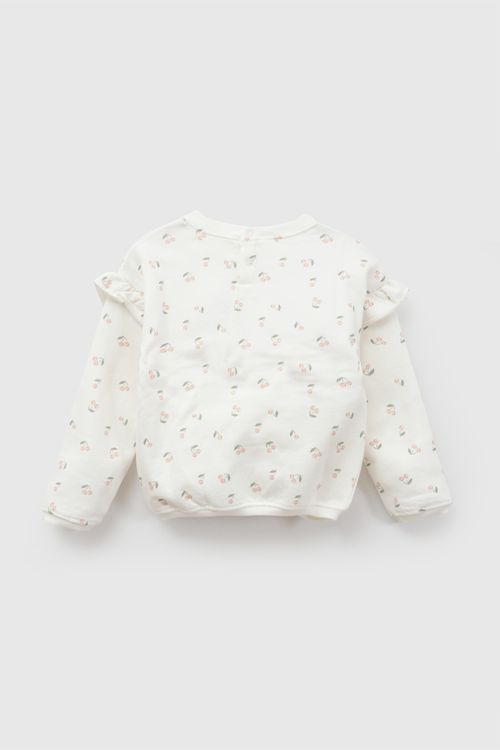 Polera vuelos niña crema 6-9M a 4-5A