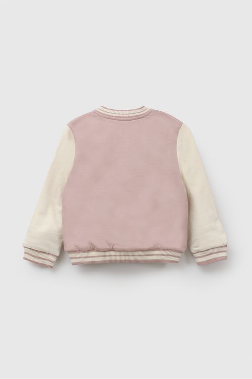 Polera bomber niña rosa viejo 6-9M a 4-5A