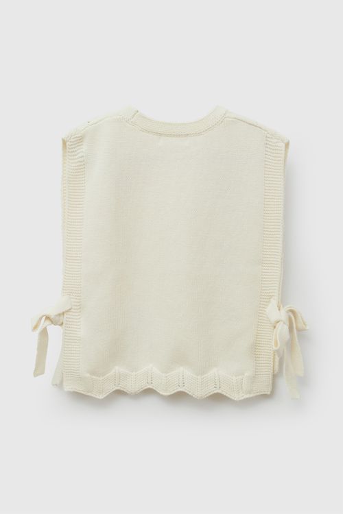 Sweater tejido niña crema 6-9M a 4-5A
