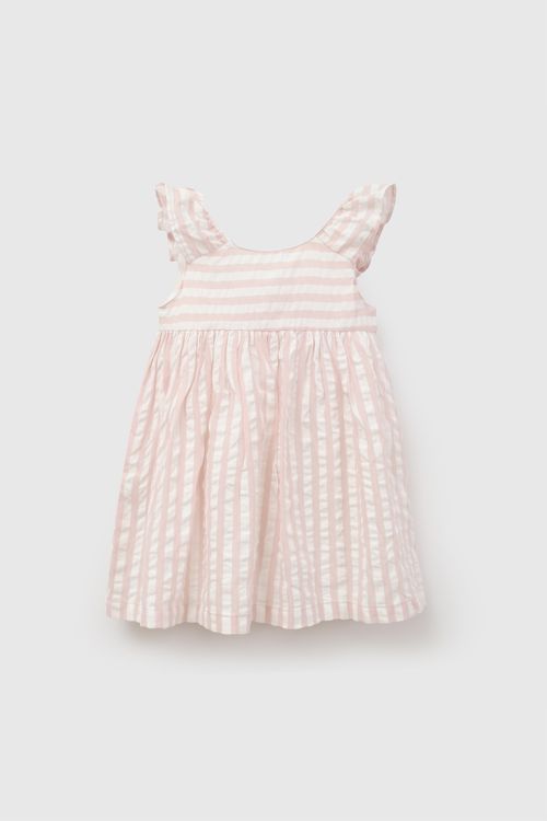 Vestido rayas niña rosado 6-9M a 4-5A