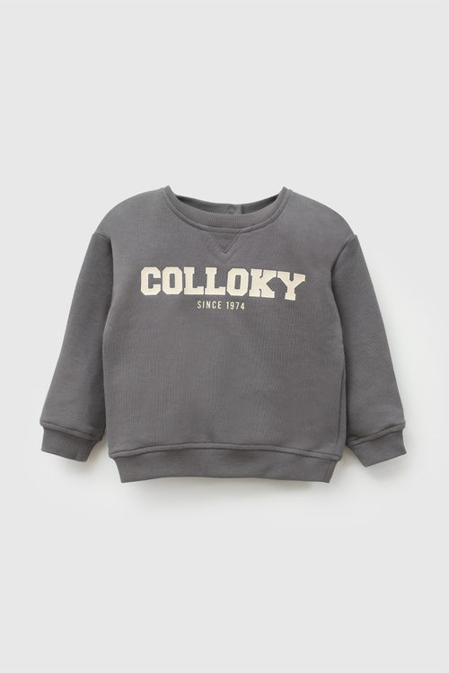 Polera colloky niño grafito 6-9M a 4-5A