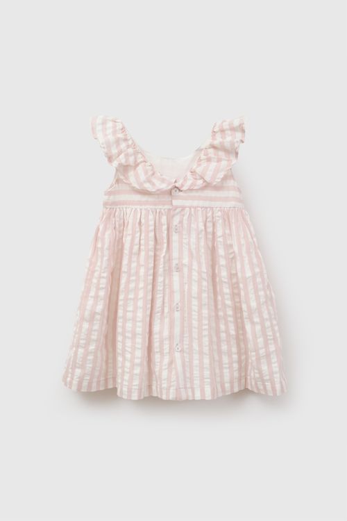 Vestido rayas niña rosado 6-9M a 4-5A