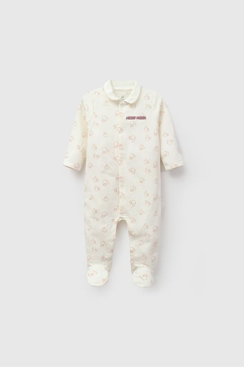 Enterizo polycotton Disney Minnie Mouse niña crema RN a 6-9M