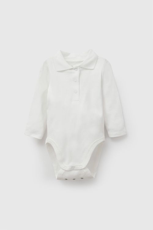 Set body cuello polo rib niño cafe 0/3M a 18/24M