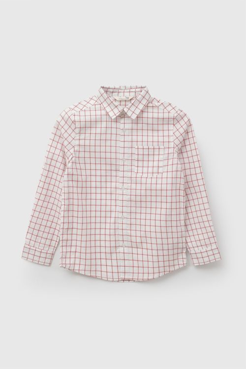 Camisa popelina niño rojo 3-4A a 12-13A