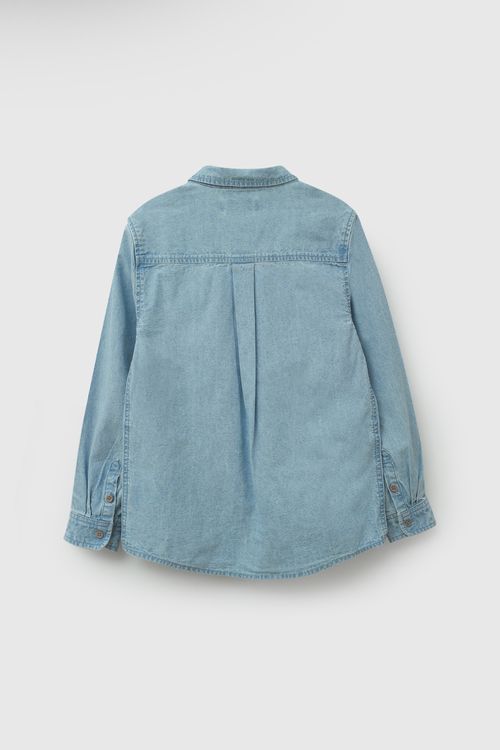 Camisa mezclilla niño denim 3-4A a 12-13A