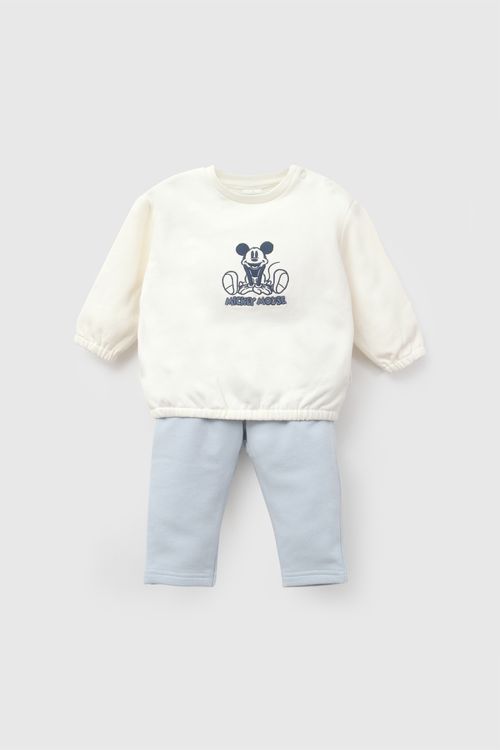 Set poleron/pantalon polycotton Disney Mickey Mouse niño denim 0-3M a 9-12M