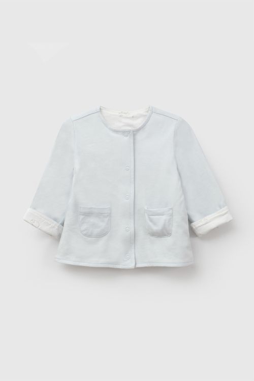 Chaqueta reversible algodón unisex crema RN a 6-9M