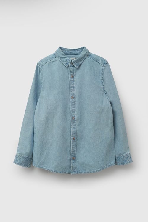 Camisa mezclilla niño denim 3-4A a 12-13A