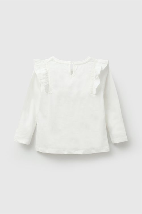 Polo manga larga vuelos niña blanco 6-9M a 4-5A