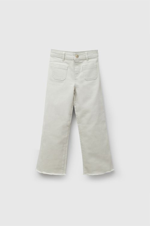 Jeans bolsillos niña beige 3-4A a 12-13A