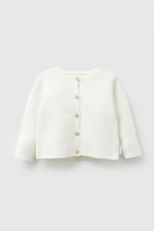 Chompa tejido unisex blanco RN a 6-9M