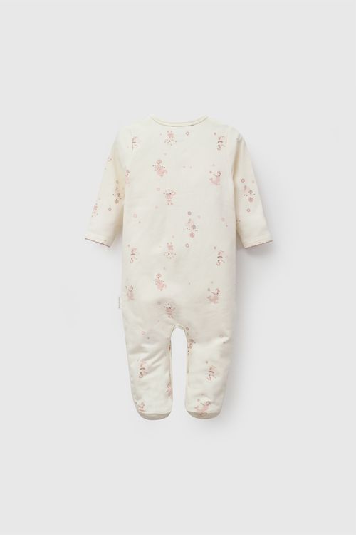 Enterizo polycotton niña crema RN a 6-9M
