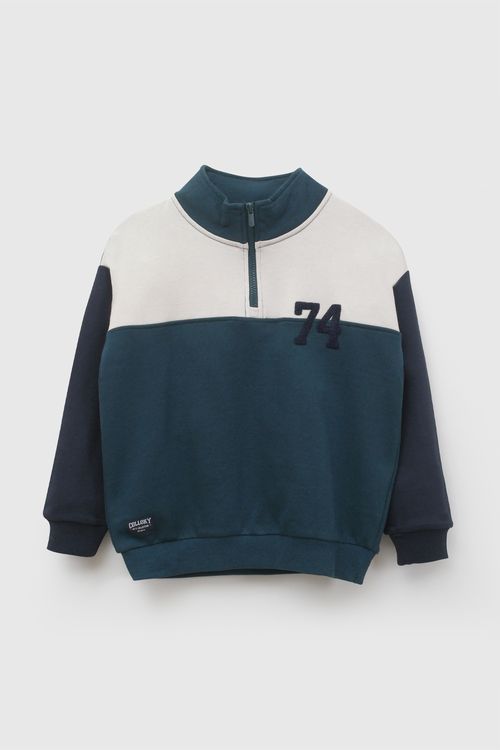 Polera varsity niño verde 3-4A a 12-13A