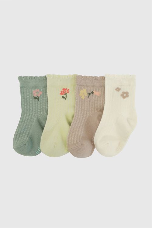 Pack 4 Medias deportivo corto niña multicolor 0/3M a 3/4A