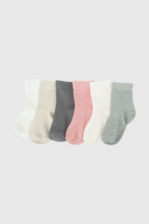 Pack 6 Medias deportivo niña multicolor 0/3M a 3/4A