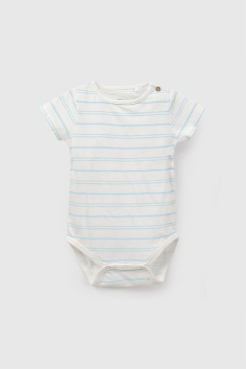 Conjunto jardinera body rayas niño denim 6-9M a 4-5A