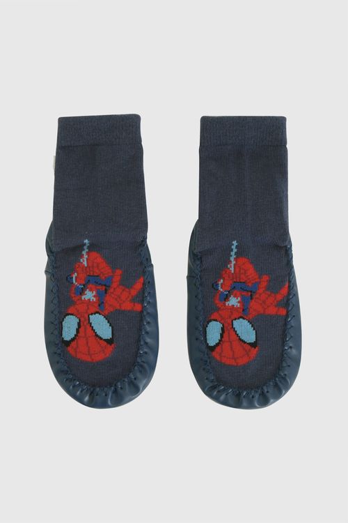 Medias antideslizante Disney Spidey niño celeste 9/12m a 2/3A