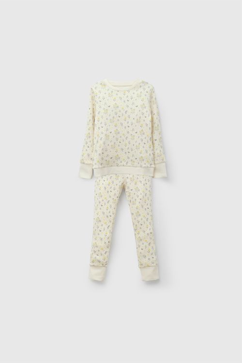 Pijama flores niña beige 2A a 12A